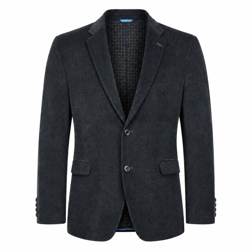 MADE by Cam Newton Mens 44R Black Corduroy Sport Coat Blazer Cotton 2 Button
